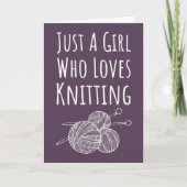 Cute Pink Knitter Cards Knitting Hobby Kaart (Voorkant)