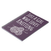 Cute Pink Knitter Gifts Purple Knitting Notitieboek (Linkerzijde)