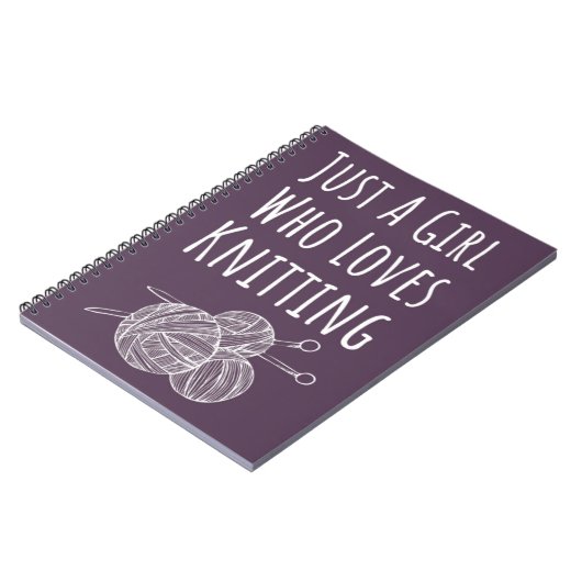 Cute Pink Knitter Gifts Purple Knitting Notitieboek (Linkerzijde)