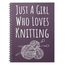 Cute Pink Knitter Gifts Purple Knitting