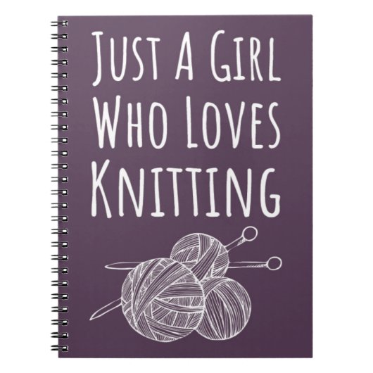 Cute Pink Knitter Gifts Purple Knitting Notitieboek (Voorkant)