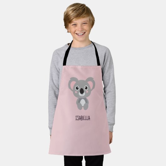 Cute Pink Koala Girls - Gepersonaliseerd Schort (Gedragen)