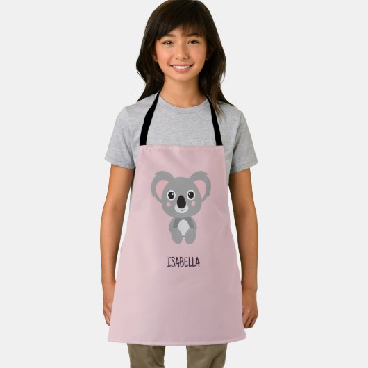 Cute Pink Koala Girls - Gepersonaliseerd Schort (Insitu)