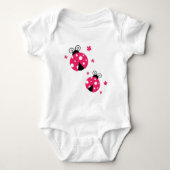 Cute Pink Labybirds and Flowers Romper (Voorkant)