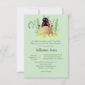 Cute Pink Ladybug Forrest Baby shower Kaart (Voorkant)