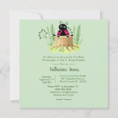 Cute Pink Ladybug in Forrest Baby shower Kaart (Voorkant)