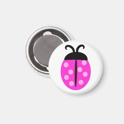 Cute Pink Ladybug Magneet (Voorkant / Achterkant)