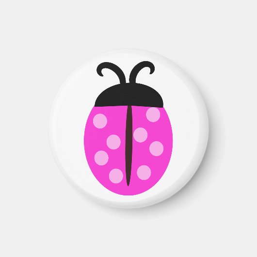 Cute Pink Ladybug Magneet (Voorkant)