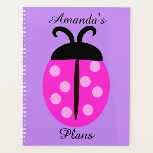 Cute Pink Ladybug Planner (Voorkant)