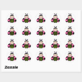 Cute Pink Ladybug Ronde Sticker (Vel)