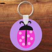 Cute Pink Ladybug Sleutelhanger (Voorkant)