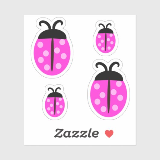 Cute Pink Ladybug Sticker (Vel)