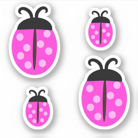 Cute Pink Ladybug Sticker (Voorkant)