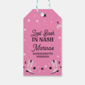 Cute Pink Last Bash in Nash Nashville Bachelorette Cadeaulabel (Achterkant)