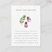 Cute Pink Leafy Shoes Books for Baby shower Informatiekaartje (Voorkant)