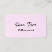 Cute Pink Leather Script Visitekaartje (Voorkant)