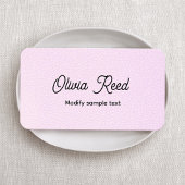 Cute Pink Leather Script Visitekaartje