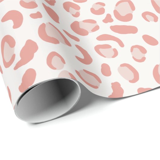 Cute Pink Leopard Pattern Cadeaupapier (Rol Hoek)