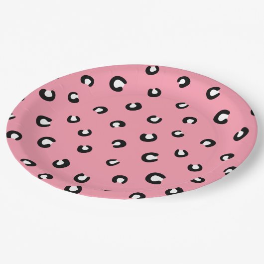 Cute Pink Leopard Pattern Papieren Bordje (Gekanteld)