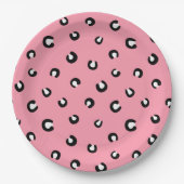 Cute Pink Leopard Pattern Papieren Bordje (Voorkant)