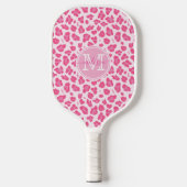 Cute Pink Leopard Print | Monogrammen Pickleball Paddle (Voorkant)