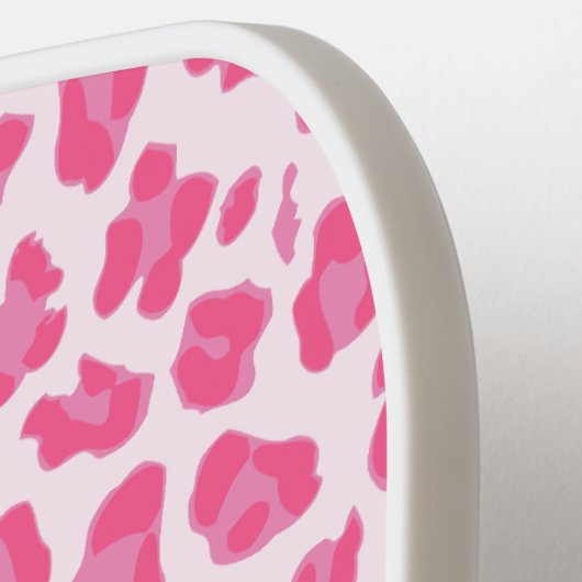 Cute Pink Leopard Print | Monogrammen Pickleball Paddle (Links Detail)