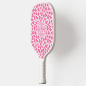 Cute Pink Leopard Print | Monogrammen Pickleball Paddle (Links)