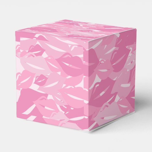 Cute Pink Lips KIsses Pattern Galentine Day Bedankdoosjes (Achterkant)