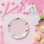 Cute Pink Little Boo Halloween Paper Borden Papieren Bordje (Feest)