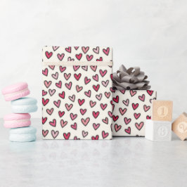 Cute Pink Little Hearts Wrapping Paper Roll Cadeaupapier