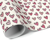 Cute Pink Little Hearts Wrapping Paper Roll Cadeaupapier (Rol Hoek)