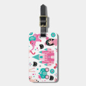 Cute Pink Little Princess Unicorn Magical Pattern Bagagelabel (Voorkant verticaal)