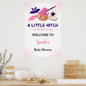 Cute Pink Little Pumpkin Baby shower Welcome Sign Poster (Keuken)