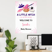 Cute Pink Little Pumpkin Baby shower Welcome Sign Poster (Thuiskantoor)