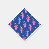 Cute Pink Lizard Gecko Pattern Kinderen Birthday Servetten (Hoek)