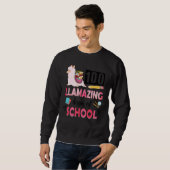 Cute Pink Llama 100th Day of School 100 Days No Pr Trui (Voorkant volledig)