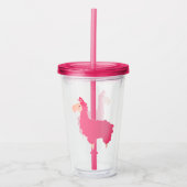 Cute Pink Llama Acryl Drinkbeker (Voorkant)