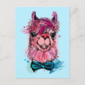 Cute Pink Llama Briefkaart (Voorkant)