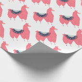 Cute Pink Llama Cadeaupapier (Hoek)