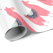 Cute Pink Llama Cadeaupapier (Rol Hoek)