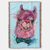 Cute Pink Llama Deken (Voorkant Verticaal)