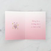 Cute Pink Llama Girl's gepersonaliseerde Happy Bir Kaart (Binnen)