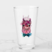 Cute Pink Llama Glas (Achterkant)
