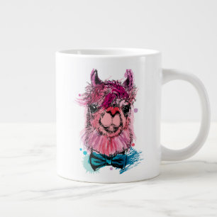 Cute Pink Llama Grote Koffiekop