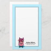 Cute Pink Llama | Jouw namen toevoegen Briefpapier (Voorkant / Achterkant)