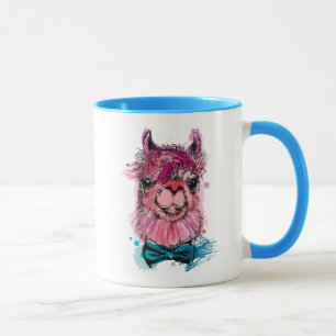 Cute Pink Llama Mok