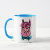 Cute Pink Llama Mok (Links)