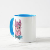 Cute Pink Llama Mok (Voorkant links)
