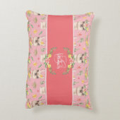 Cute Pink Llama Pattern for Little Girls Cotton Accent Kussen (Achterkant (Verticaal))