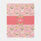 Cute Pink Llama Pattern for Little Girls Fleece Deken (Voorkant)